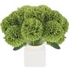 Hananona 12 crisantemi artificiali, mamme finte, fiori di seta verde, per decorazione della casa, composizione floreale per interni, centrotavola per la tavola di San Patrizio (12, verde)