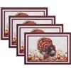 Threadmade Elrene Home Fashions - Set di 4 tovagliette all'americana con motivo Turchia, 33 x 48 cm