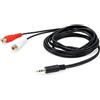 Equip 147093 Cavo audio stereo da 250 m da 2 RCA maschio da 3,5 mm a 2 RCA femmina nero