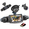 Inefala Full HD 2K Dash Cam con Quattro Videocamera per Auto 4 Canali 360°, 3'' Schermo con 8 IR Visione Notturna e 64GB di Memoria, Registratore di Viaggio con G-Sensor e Monitoraggio Parcheggio