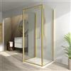 Parama Box doccia 3 lati 80x100x80cm con porta a battente profili oro spazzolato vetro 6mm trasparente anticalcare h190| Portofino