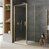Parama Box doccia slim 100x80cm con porta a battente e parete fissa profili oro spazzolato e vetro 6mm trasparente anticalcare h190| Portofino