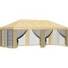 vidaXL Copertura Gazebo con Pareti Laterali 6 x 3 m Crema Poliestere