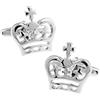 Banemi Camicetta da donna con polsino francese per gemelli, gemelli da uomo a forma di corona d'argento per matrimonio 1,8 x 1,7 cm