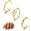 Roheafer 3 Pezzi Anelli Piedi Regolabili Donna 14K Gold Filled, Anelli Fascia CZ Oro Toe Anelli, Gioielli per Piedi da Spiaggia Estivi, Set per Feste e Viaggi