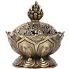 Akozon Bruciatore Incenso, Akozon Vintage Porta Incenso Fiore di Loto Bruciatore di Incenso a Riflusso Coni Brucia Incenso a Cremagliera per Aromaterapia Bel per Decorazione Domestica(Bronzo)