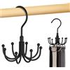 OMHOMETY Gancio per cintura, organizer per cintura girevole per armadio, porta accessori, salvaspazio, gancio per cintura, cravatta, sciarpa, borsa, reggiseno, canottiera, nero
