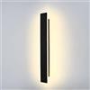 ZTWLEED 12W Lunga Applique da Parete LED Interno,3 Temperature di Colore | Lampada da Parete Moderna in Acrilico 110-240V,3000K/4000K/6000K per Camera da Letto Soggiorno Corridoio Scala,Nero 40CM