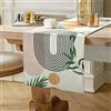 Hanrunsi Runner Tavola in Lino Morandi per Festa Cena Vacanze Cucina Banchetto Ristorante All'aperto Verde Arancio Foglie Doppio Strato Decorativo Panno 40 cm x 140 cm Lavabile in lavatrice