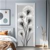 arricraft 2 adesivi autoadesivi per porta, motivo: dente di leone bianco e | Pellicola autoadesiva per porta, 80 x 200 cm, impermeabile, in PVC, rimovibile