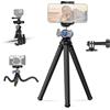 NEEWER Treppiede Flessibile per Smartphone, Mini Cavalletto per Fotocamera/Webcam con Porta Telefono e Attacco Action Cam Compatibile con iPhone GoPro DJI Pocket 4 3 Xtra Muse Insta360, TP34 Argento