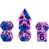 Metallic Dice Games FanRoll 16 mm Pride Sharp Edge Silikon Gummi Poly Würfel Set: Bisexuell