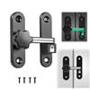 gexuamz Serratura Porta Scorrevole, Chiavistello per Porta in Legno Luminosa, Orientabili 90/180 Gradi Serratura Porte Blindata, Catenaccio in Lega Zinco con Viti, per Cucina Giardino Camera da Letto