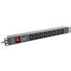 Lanberg Multipresa 19" 8 Tomas Schuko con On/Off Switch Lanberg PDU-08I-0200-C20-BK (2 m