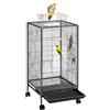 Yaheetech Gabbia Uccelli Metallo con Ruote 45,5 × 45,5 × 89,5 cm Nera | Dotata di Posatoio, Mangiatoia e Vassoio Estraibile, Struttura Robusta, Adatta Interno‑Esterno per Pappagallini, Canarini