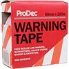 ProDec 60 mm x 200 m (2,5" x 650 ft) Nastro non adesivo rosso e bianco Chevron di segnalazione di pericolo per evidenziare aree vietate e ostacoli, fornito in confezione dispenser