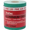 ProDec 10m Rotolo 120 Grit Grado fine Verde Ossido di alluminio Carta abrasiva per la levigatura di legno, vernice, gesso, stucco, metallo e altro, 115 mm di larghezza Carta abrasiva