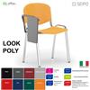 SEIPO Poly LP0138C Sedia impilabile con tavoletta sedile Telaio cromato schienale in prolipropene SEIPO