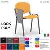 SEIPO Poly LP0138N Sedia impilabile con tavoletta sedile Telaio NERO schienale in prolipropene SEIPO