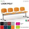 SEIPO Poly LP0146G panca 4 posti con struttura verniciata grigia sedile e schienale in prolipropene SEIPO