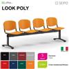 SEIPO Poly LP0146N panca 4 posti con struttura verniciata nera sedile e schienale in prolipropene SEIPO
