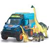 Dickie Toys Dickie - Camion Dino World Lab cm 28, 203837025, + 3 anni, con luci e suoni, inclusi 3 dinosauri e personaggio