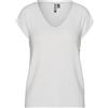 PIECES Pcbillo Tee Lurex Stripes Noos, T-shirt Donna, Bianco (Bright White Detail:Gold Lurex), 44 (Taglia Produttore: Medium)