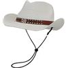 HEYANN Cappello da cowboy in paglia per uomo e donna, pieghevole, a tesa larga, estivo, con sottogola antivento, cappello da cowgirl regolabile, traspirante, protezione UV, spiaggia, giardino