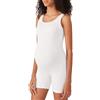 POSHDIVAH Body premaman da donna per gravidanza modellante doppia fodera senza maniche canotta pantaloncini pagliaccetto tuta, Beige, Small