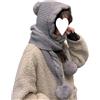 JoyousMall Berretto invernale con paraorecchie e sciarpa integrata, stile coreano, cappello lavorato a maglia, da donna, materiale acrilico morbido per protezione dal vento