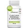 Curcuma Piperina e Zenzero - Integratore antiossidante e digestivo | V