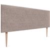 DHOME Testiera in lino naturale liscio Testiera letto imbottita Testiera della camera da letto moderna TOP TRENDING (Terra, 135x105cm con Gambe (Letto 120/135/140))