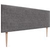 DHOME Testiera in lino naturale liscio Testiera letto imbottita Testiera della camera da letto moderna TOP TRENDING (Grigio Scuro, 160x105cm con Gambe (Letto 150/160))
