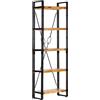 vidaXL Libreria a 5 Ripiani 60x30x180 cm in Legno Massello di Mango