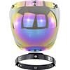 Yusat Visiera per Casco Moto Visiera per Casco Aperto Visiera per Casco Moto Visiera a Bolla Scudo a Bolla Accessori per Caschi da Moto (arcobaleno)