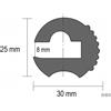 Motomarine Bottazzo Profilo Parabordo ECO1 Nero (25mm) - Finitura Giunzioni a Labbro - ECO1 nero 12 metri