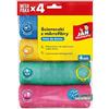 JAN NIEZBĘDNY Salviette in microfibra/Per la casa/Per l'ufficio/Per la cucina/Per la toilette/Universale/assorbente/Efficiente/Senza detergenti/Secco e bagnato/Senza striature/4 pezzi/Mix di colori