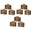 Beistle 54792 - Scatole per valigie, 9 pezzi, decorazione per viaggiatori del mondo, forniture per feste, carta, marrone