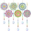 Yeaqee 6 kit artistici autunnali con diamanti, acchiappasole per il Ringraziamento, foglie d'acero, scacciapensieri a vento, kit per pittura con diamanti su entrambi i lati, per adulti, ornamento da