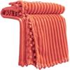 DISSA Coperta in flanella super morbida e soffice, per divano, letto, coperta in pile, comoda coperta con striscia, coperta calda con frange con pompon (corallo, 129,5 x 160 cm)