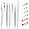 LEA-SHALL 6 Pezzi Pennelli Unghie Gel Professionali con Tappo e Dotter per Nail Art Semipermanente, LEA-SHALL Set Pennello Sottile Ricostruzione Liner/Piatto/Rotondo/Dotting Tool Pennellino Acrilica Fini Penna