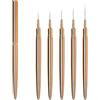 LEA-SHALL 7/9/11/15/25mm Pennelli Unghie Gel Sottile con Tappo per Nail Art Semipermanente 5 Pezzi, LEA-SHALL Set Pennello Linee Fini Professionali Pennellino di Dettaglio Penna Ricostruzione Acrilica
