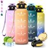 Grsta Borraccia 1,5 litri, Borraccia con Cannuccia, Senza Perdite, Water Bottle Palestra, Facile da Trasportare, Bottiglia Motivazionale, Con Slogan Motivazionale, Borracce per Ciclismo, Fitness, Campeggio