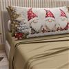 PETTI Artigiani Italiani - Lenzuola in Cotone con Federe in Stampa Digitale di Natale, Lenzuola Natalizie Una Piazza e Mezza, Completo Letto Natalizio, Gnomo 03 Tortora, 100% Made in Italy