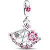 Feitery Fiore di Prugna Charm Ciondoli Libellule Bracciale Compatibile Regalo