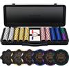 SLOWPLAY Set Poker Professionale Argilla 14g 500 Fiches Numerate Texas Hold'Em Premium