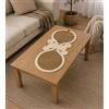 ODIYO Runner da tavola in juta, stile boho, 70 x 30 cm, in iuta naturale con bordo intrecciato color crema, decorazione rustica, resistente e lavabile