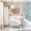 SENSEA Mobile bagno sospeso con lavabo L 80 x H 57,7 x P 45 cm bianco truciolare 2 cassetti | Remix