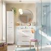 SENSEA Mobile bagno a terra con lavabo L 80 x H 73 x P 45 cm bianco truciolare 3 cassetti | Remix