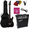 MSA: MSA CHITARRA ELETTRICA NERO OPACO - SET CON AMPLIFICATORE DA 20WATT - BORSA - PL